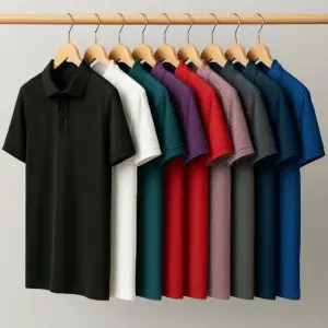 Polo T-Shirt Plain Color Half Sleeve, Collar T-Shirt
