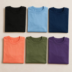Plain Color Classic Crew Cotton T-Shirt Half sleeve and Round Neck