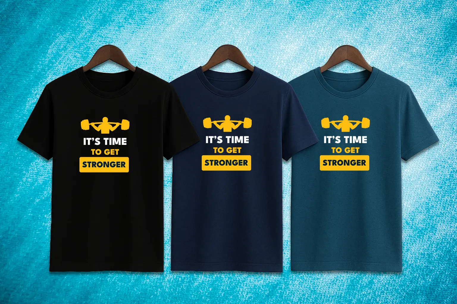 It's Time to get Stronger Half Sleeve Round Neck Cotton T-Shirt